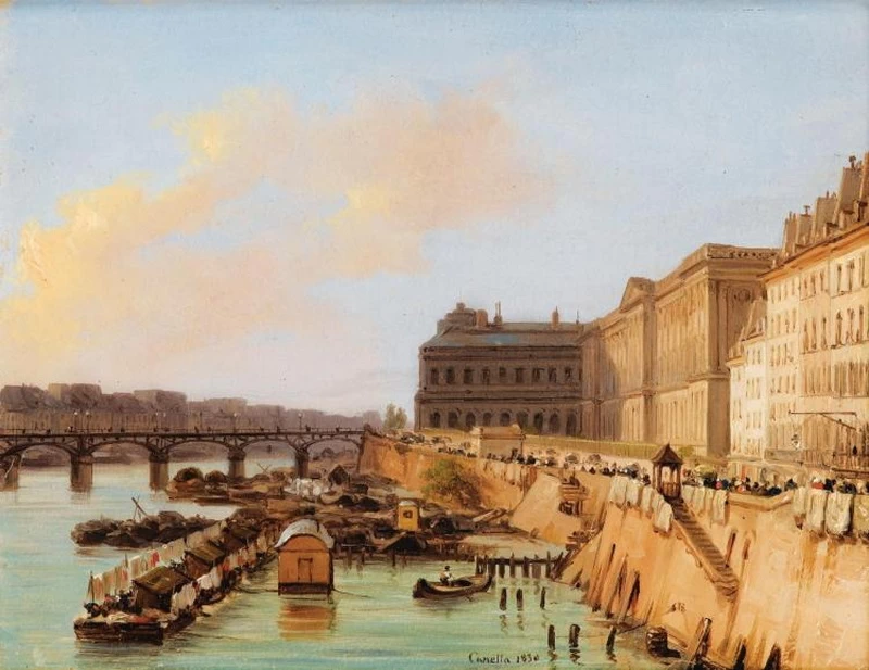 Parigi, Veduta della Passerelle des Arts e del Louvre